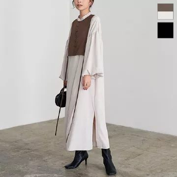 ボリュームスリーブブザムワンピース [E3166]