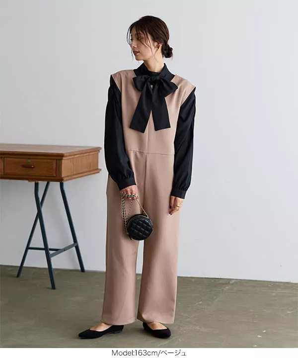 前後2wayVネックサロペット [E3169] - レディースファッション