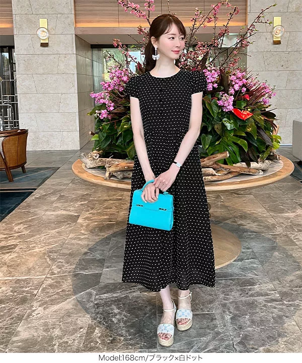 ayakoさんコラボ ]ドット刺繍シャツワンピース [E3213