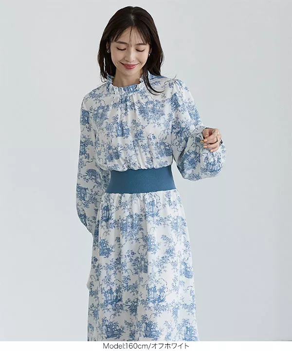 ウエストリブワンピース [E3215] - レディースファッション通販 神戸