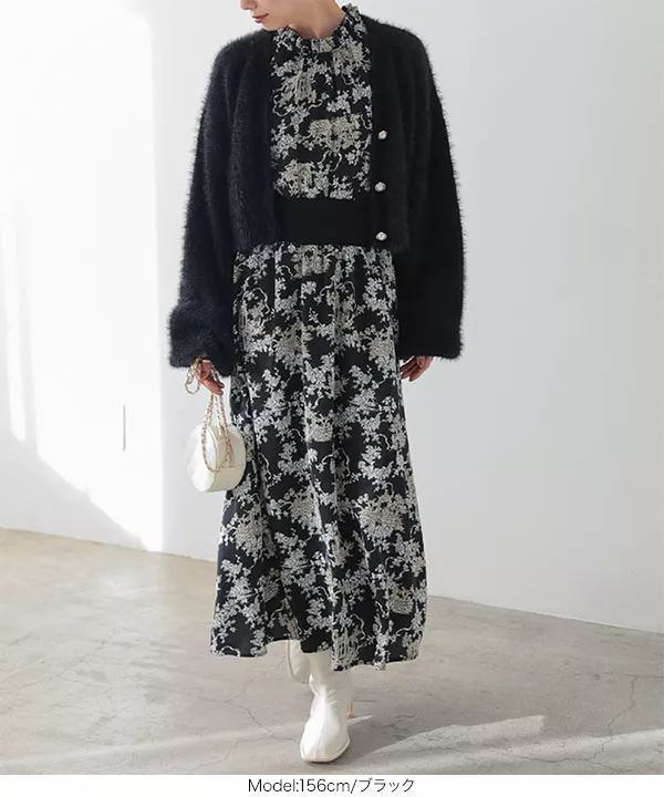 邸宅のすみれハイウエストワンピース 邸宅のすみれハイウエストワンピース