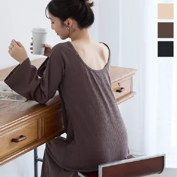 前後2way袖フレアロングワンピース [E3219]