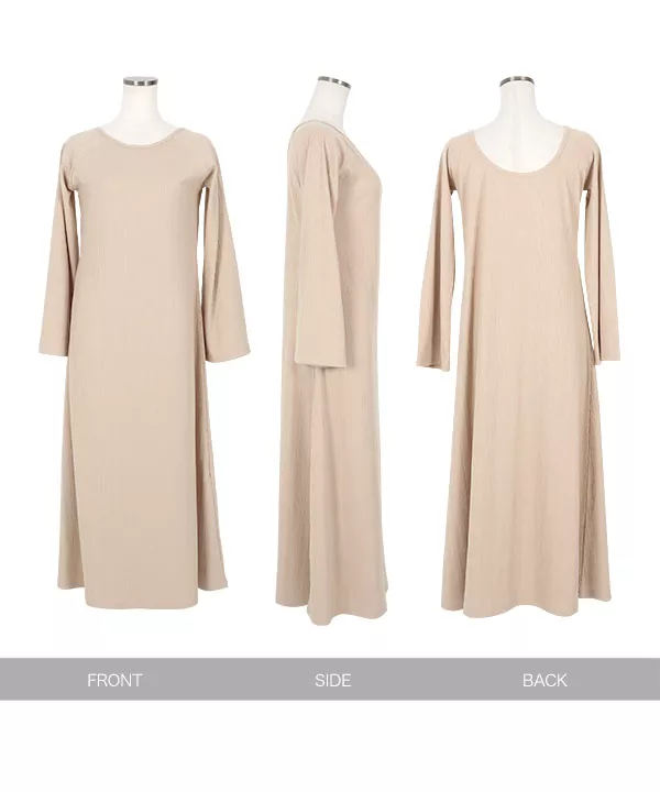 前後2way袖フレアロングワンピース [E3219] - レディースファッション