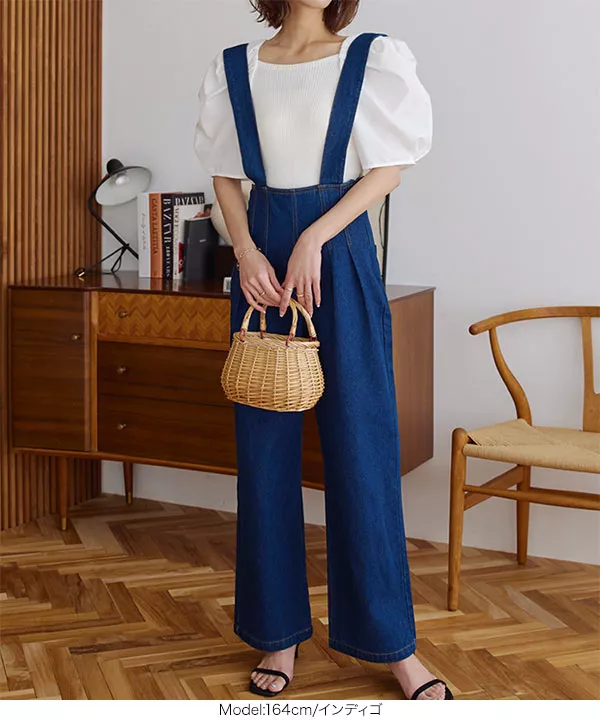 ハイウエストロンパース [E3252] - レディースファッション通販