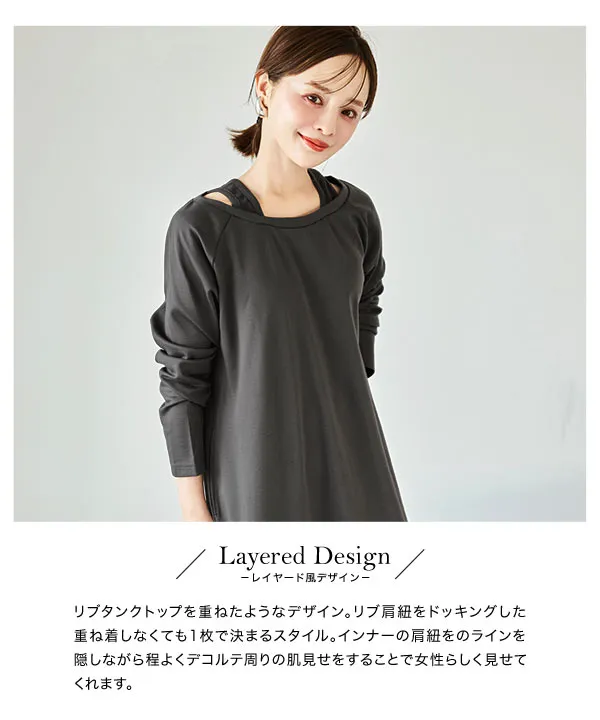 田中亜希子さんコラボ ]選べる3タイプ ジャージーワンピース [E3295