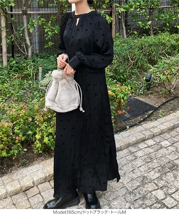 莉歩さんコラボ ]サイドスリットバックリボンワンピース [E3296