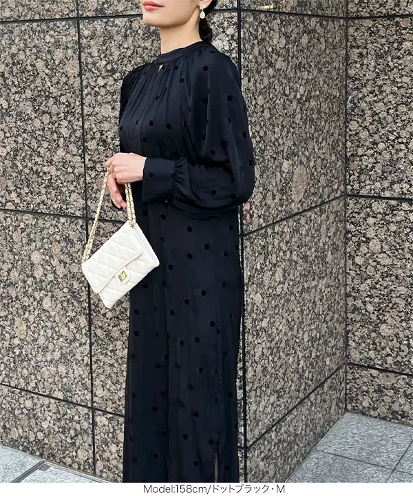 莉歩さんコラボ ]サイドスリットバックリボンワンピース [E3296