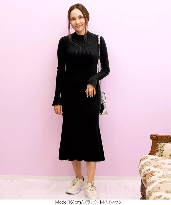 神崎メリさんコラボ ]マーメイドリブニットワンピ [E3300