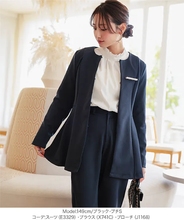 セレモニー ] [ Petitle / プチレ ] ペプラムジャケットセットアップ