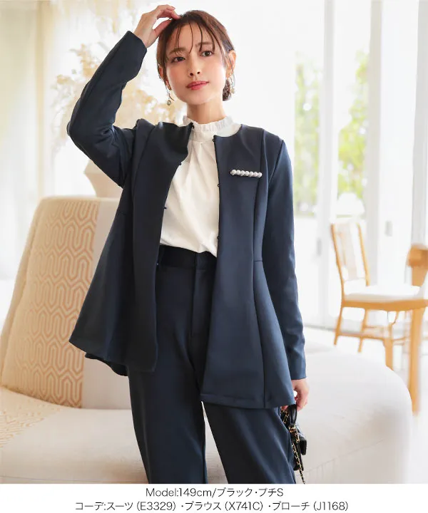 セレモニー ] [ Petitle / プチレ ] ペプラムジャケットセットアップ