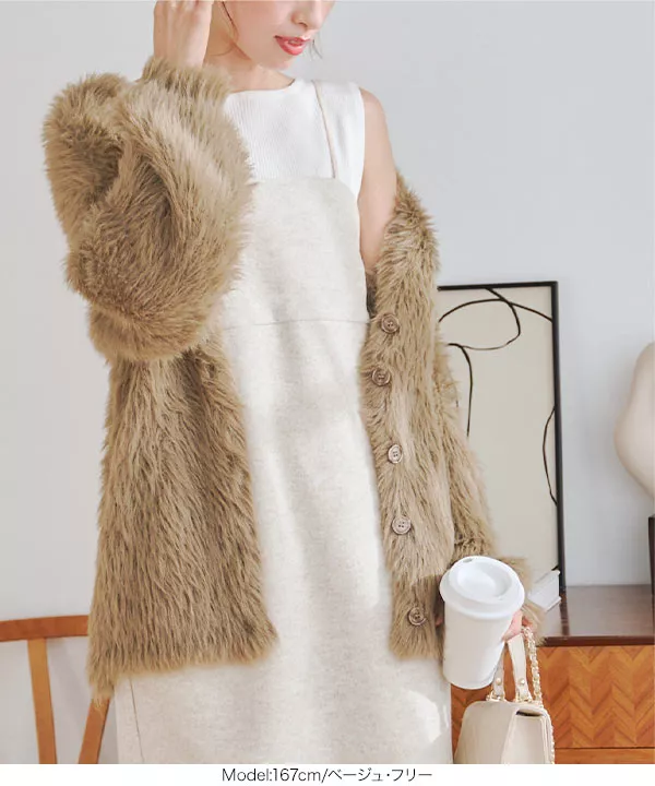 フェイクウールジャンスカワンピース [E3345] - レディース