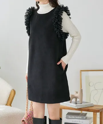 袖チュールミニワンピース [E3351]