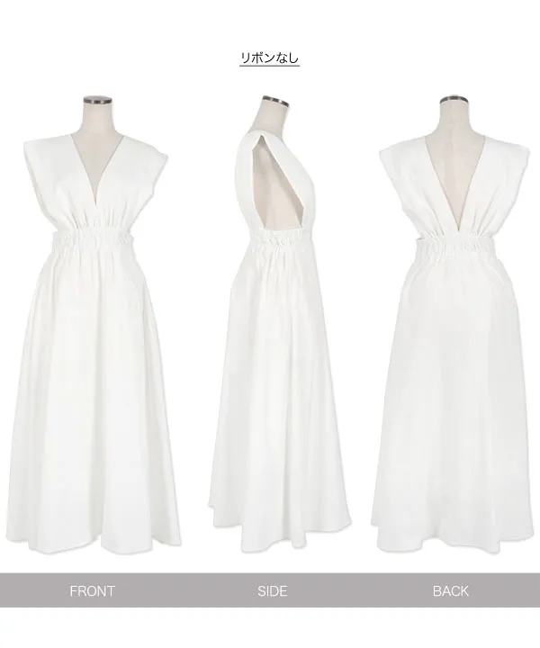 鈴乃さんコラボ ] Vネックジャンスカワンピース [E3356