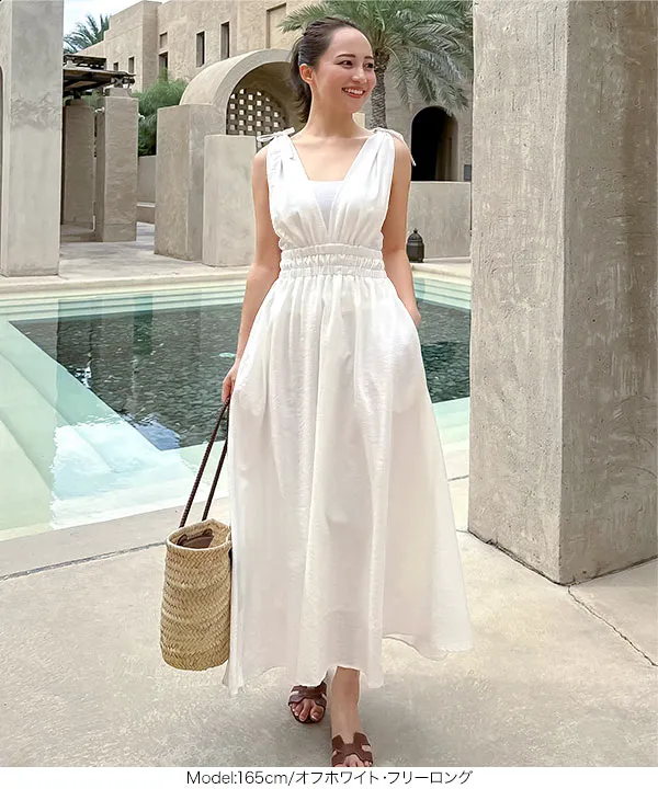 鈴乃さんコラボ ] Vネックジャンスカワンピース [E3356] - レディース