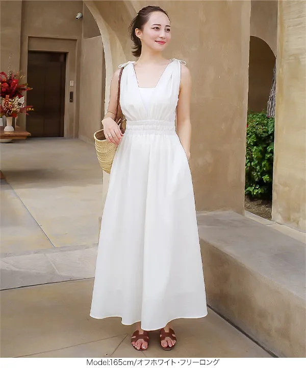 NOBLE／Vネックワンピース ジャンスカ 鈴乃さんコラボ ] Vネックジャンスカワンピース [E3356