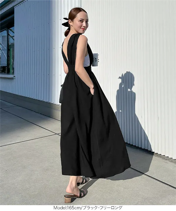 鈴乃さんコラボ ] Vネックジャンスカワンピース [E3356] - レディース