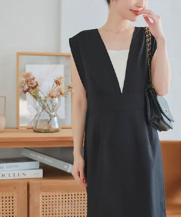 リネンライクジャンパースカート [E3360]