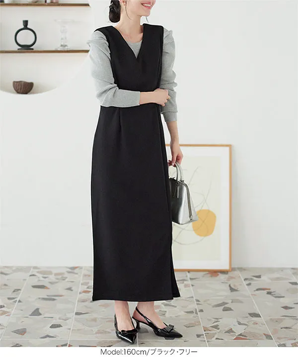 LEONARD ストレッチ　ワンピース ストレッチ フレア ワンピース】お色展開：ブラック,ネイビー,ベージュ