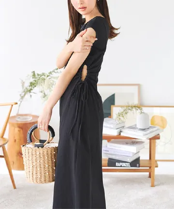 frill back ribbon onepiece piping white | épine