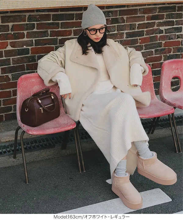 選べる3サイズ 指穴つきロングカフスリブニットワンピース [E3397]