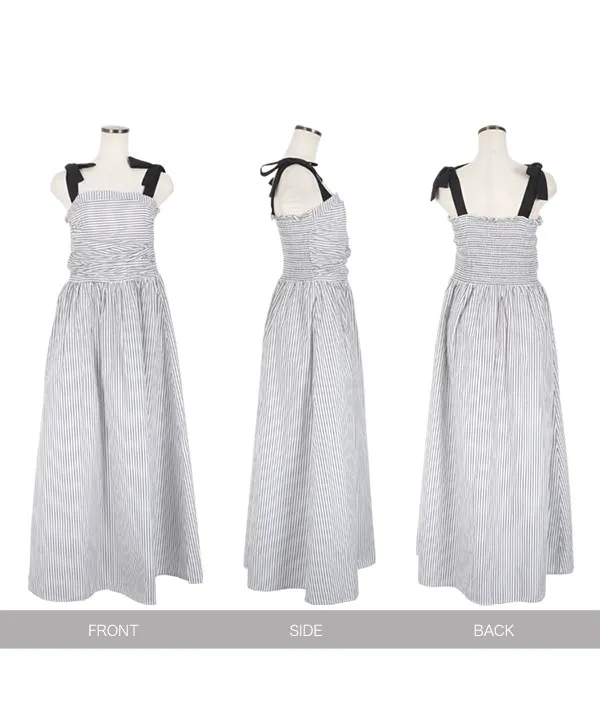Shoulderリボンストライプワンピース | DRESS/ONEPIECE | Merci