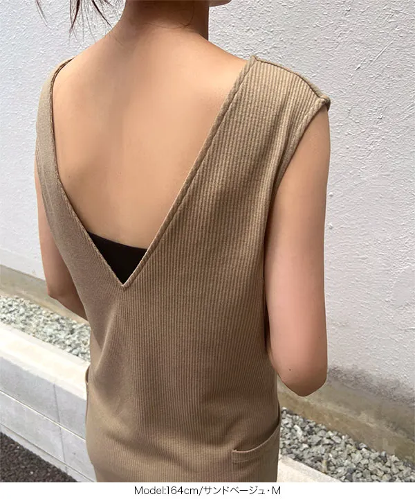 前後2way授乳ジップ付きリブワンピース [E3417] - レディース