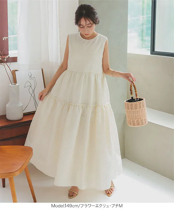 ちゃー様おまとめ　J☆44　ワンピース、ティアードパンツ（51） ハンチ hunch カットジャガード フラワー柄 ティアード