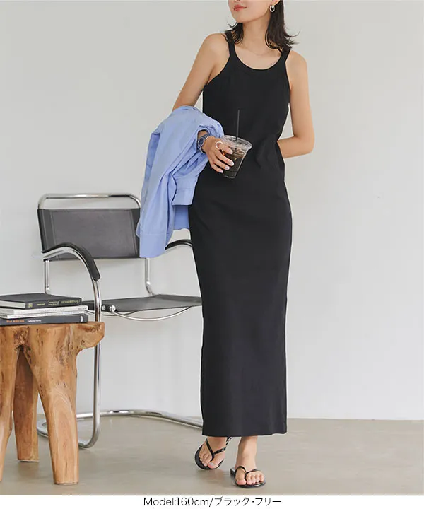 カップ付きアメスリリブワンピース [E3432] - レディースファッション