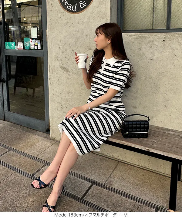 ivy gole コントラストミリーポロワンピース 即納】コントラストミリーポロワンピース – IVY golf