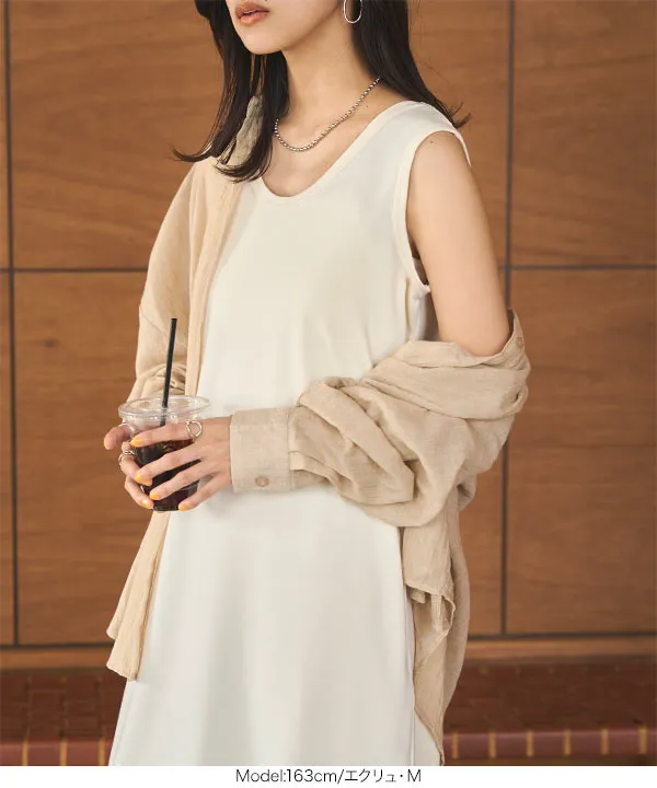 選べるサイズ 細見えポンチロングワンピース [E3451] - レディース