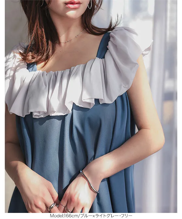 2wayフリルワンピース [E3465] - レディースファッション通販 神戸