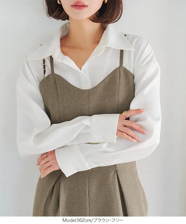 バルーンシルエット ヘリンボーンオールインワン [E3468] | SALE