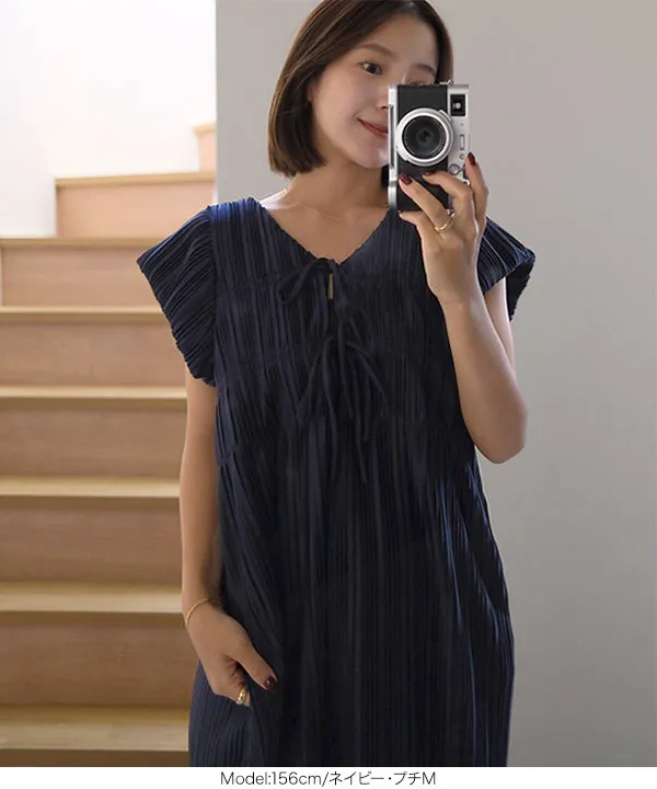 yuiさんコラボ ]前後2wayプリーツワンピース [E3469] - レディース