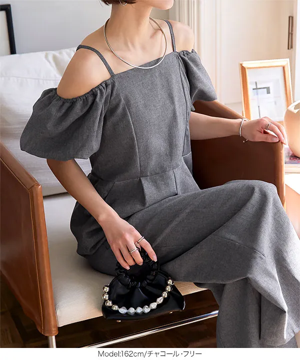 【美品】神戸のセレクトショップの黒のワンピース 胸元ジップカットソーワンピース [E3420] - レディース