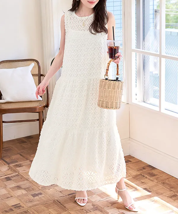 インナー付きシアーノースリワンピース [E3472] - レディース