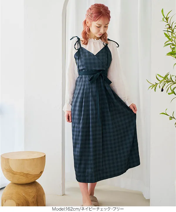 新品未使用HOUSE　OF　LOTUSエプロン３枚 双松桃子さんコラボ ]ショルダーリボンカシュクールエプロン [E3487