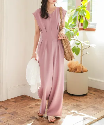 ウエストタックオールインワン [E3491] - レディースファッション通販