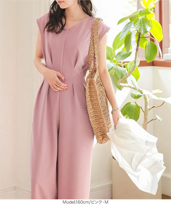 ウエストタックオールインワン [E3491] - レディースファッション通販