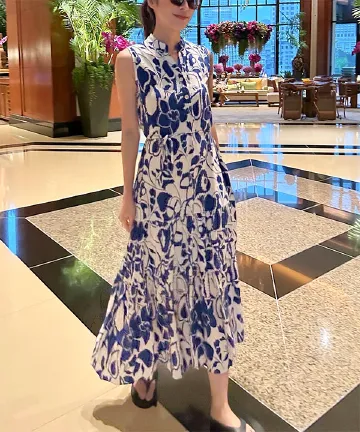 裾ティアードリゾートワンピース [E3501]