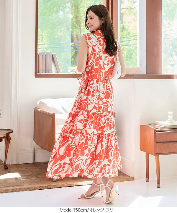 裾ティアードリゾートワンピース [E3501] - レディース