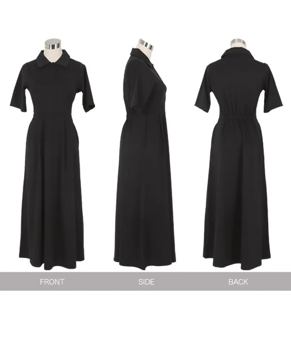 フィットアンドフレアポロワンピース [E3510] - レディース