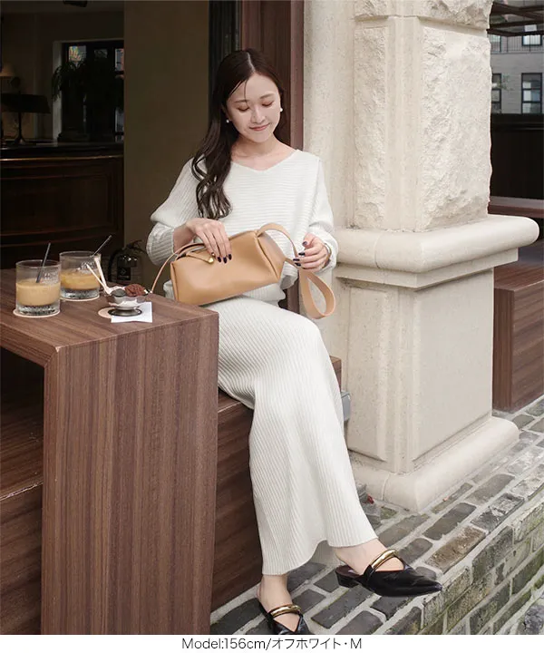 nanamiさんコラボ ]2点セット 前後2wayリブニットトップス×キャミ