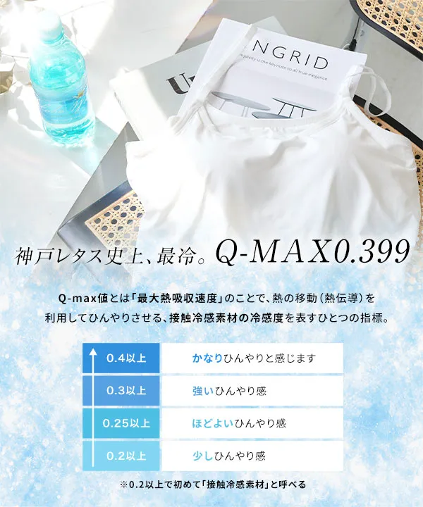 超冷感 ] 紫外線99.9%カット接触冷感カップ付きペチコート