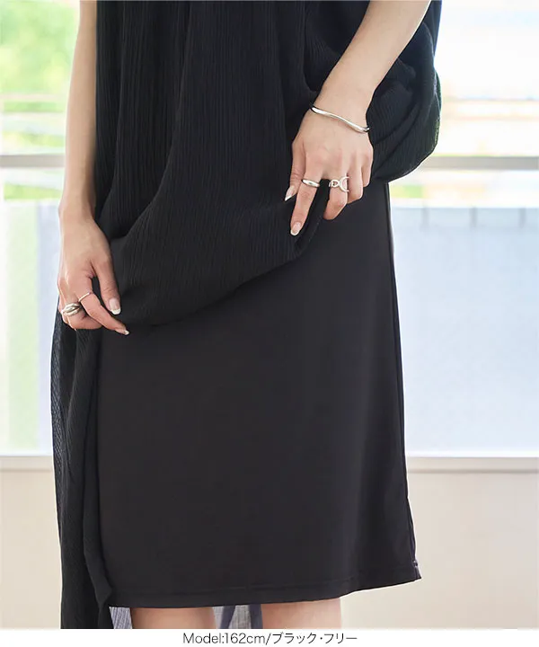 NANAページ 超冷感 ] 紫外線99.9%カット接触冷感カップ付きペチコート