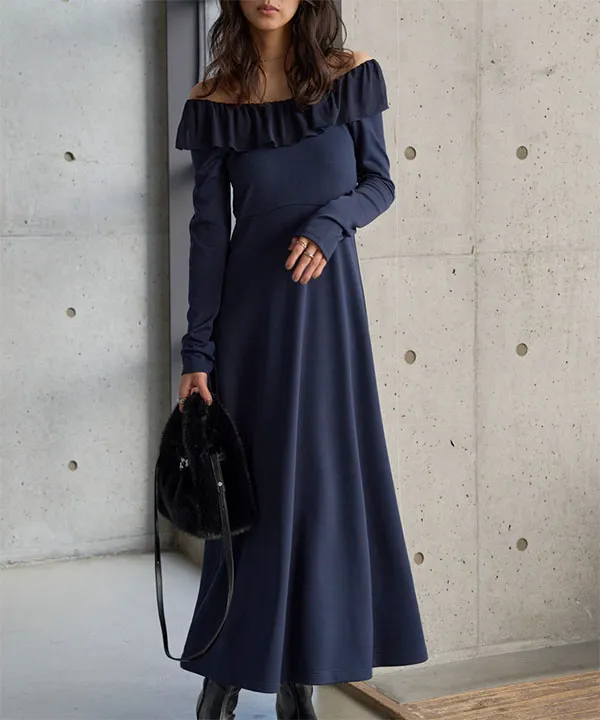 2wayフリルカラーワンピース [E3532] - レディースファッション通販