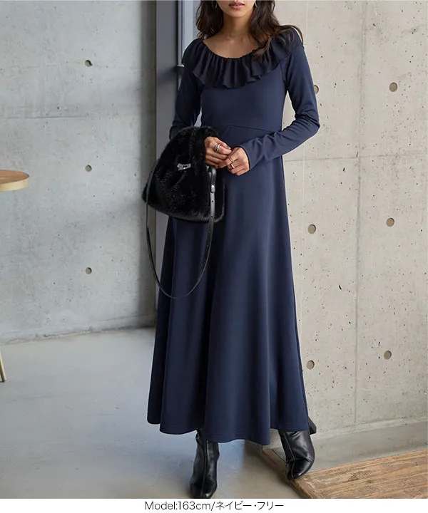 2wayフリルカラーワンピース [E3532] - レディースファッション通販
