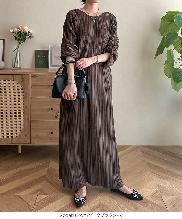 タグ付】 kaene カエン プリーツドット ワンピース グリーン 日本製 M