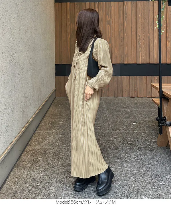 ワンピース Yasu 7月中旬発送予定 フクレサイドギャザーワンピース【shichaku