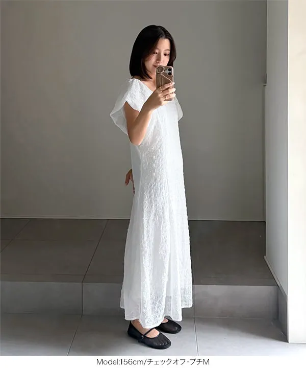 yuiさんコラボ ]前後2wayパフスリーブワンピース [E3549]| 特別価格