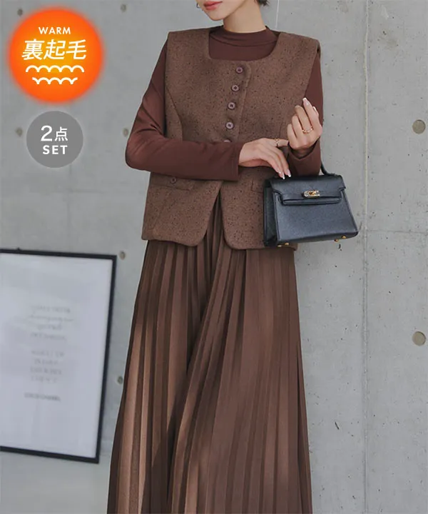 ear ストライププリーツロングワンピース SSサイズあり】フラワープリーツワンピ | ロングワンピース | NOELA